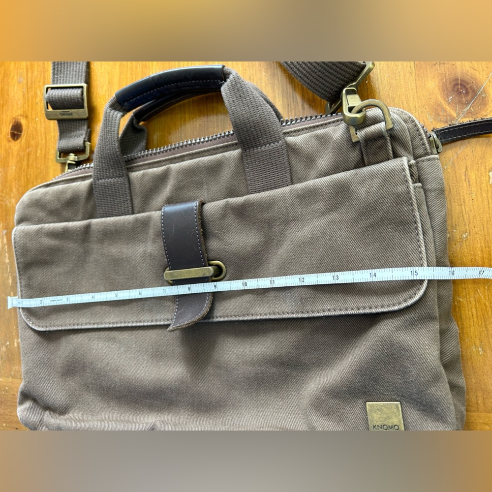 Knomo London unisex Laptop Bag / Brown / Olive Green inside - Picture 13 of 13